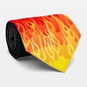Rotes Frisierte Auto Flammen Krawatte (Gerollt)