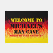 Rotes Frisierte Auto Flammen - Menschenhöhle Fußmatte (Vorderseite)