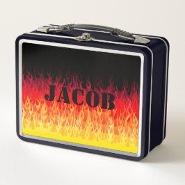 Rotes Frisierte Auto Flammen Metall Brotdose