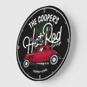 Rotes Frisierte Auto Garage Pinstripes JE NAME Vin Große Wanduhr (Winkel)
