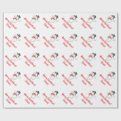 Rotes frohe Weihnacht-Schneemann-Packpapier Geschenkpapier (Flach)