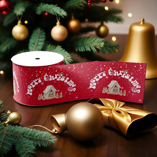 Rotes Frohe Weihnachten Graffiti Ferien Ripsband