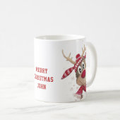Rotes Frohe Weihnachten Kaffeetasse (VorderseiteRechts)