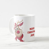 Rotes Frohe Weihnachten Kaffeetasse (Vorderseite Links)