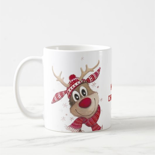 Rotes Frohe Weihnachten Kaffeetasse (Links)