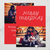 Rotes Frohe Weihnachten Script Moderne Foto (Vorne/Hinten)