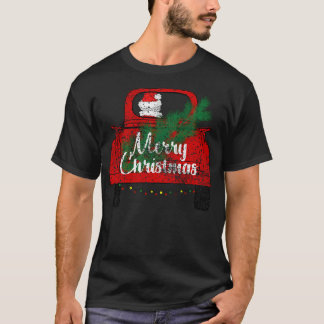Rotes Frohe Weihnachten Vintage Roter Santa Truck T-Shirt