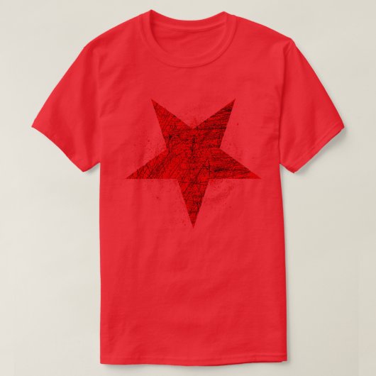 Rotes Fünf Invertiertes Symbol T-Shirt (Design vorne)