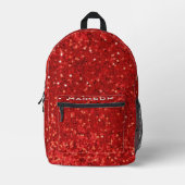 Rotes funkelndes Glittermuster Bedruckter Rucksack (Vorderseite)