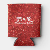 Rotes funkelndes Glittermuster Dosenkühler (Vorderseite)