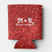 Rotes funkelndes Glittermuster Dosenkühler (Rückseite)