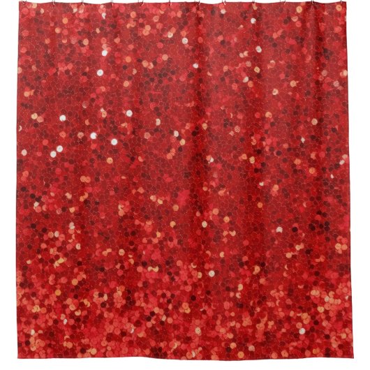 Rotes funkelndes Glittermuster Duschvorhang (Vorderseite)