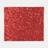 Rotes funkelndes Glittermuster Fleecedecke (Vorderseite (Horizontal))