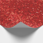 Rotes funkelndes Glittermuster Geschenkpapier (Ecke)