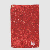 Rotes funkelndes Glittermuster Golfhandtuch (Vorderseite)