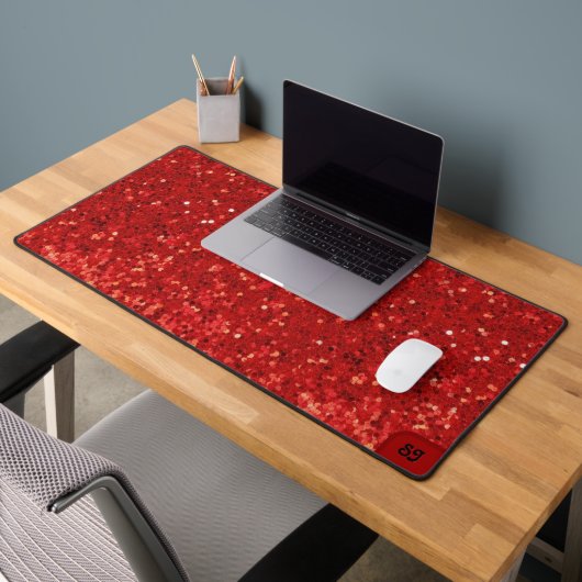 Rotes funkelndes Glittermuster Schreibtischunterlage (Büro 2)