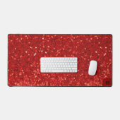 Rotes funkelndes Glittermuster Schreibtischunterlage (Tastatur & Maus)