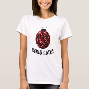 Rotes funkelndes Marienkäfer-BOSSLADY Personalisie T-Shirt
