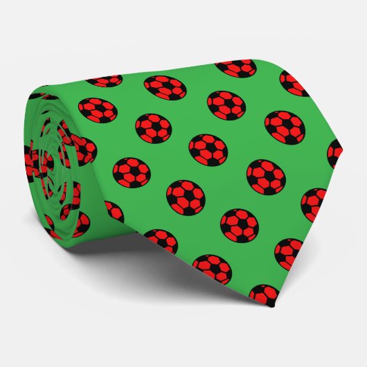 Rotes Fußballmuster Krawatte (Gerollt)