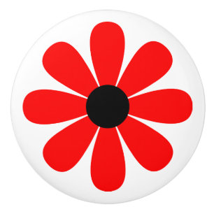 Rotes Gänseblümchen Keramikknauf