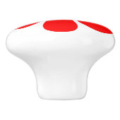 Rotes Gänseblümchen Keramikknauf (Seitenansicht)