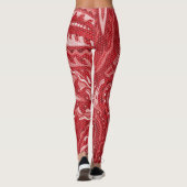 Rotes Gänseblütenmuster Leggings (Rückseite)