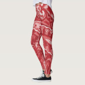 Rotes Gänseblütenmuster Leggings (Links)