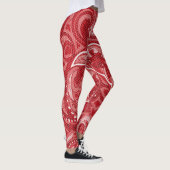 Rotes Gänseblütenmuster Leggings (Rechts)