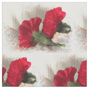 Rotes Gartennelken-Blumen-Gewebe Stoff