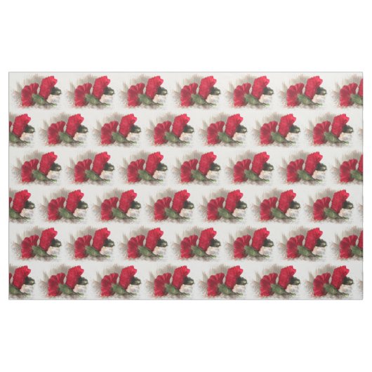 Rotes Gartennelken-Blumen-Gewebe Stoff (Fat Quarter (45,7 x 55,9 cm))