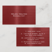 Rotes, gebürstetes Metall aus Edelstahl Visitenkarte (Vorne/Hinten)