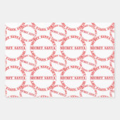 Rotes Geheimnis - Papierblätter für Santa Text Geschenkpapier Set (Vorderseite)