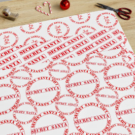 Rotes Geheimnis - Papierblätter für Santa Text Geschenkpapier Set