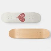 Rotes Gekritzel-Herz Skateboard (Horizontal)