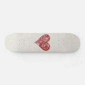 Rotes Gekritzel-Herz Skateboard (Horizontal)