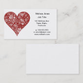 Rotes Gekritzel-Herz Visitenkarte (Vorne/Hinten)