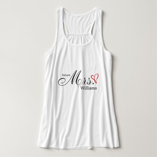 Rotes gekritzeltes Herz zukünftige Mrs Tank Top (Design Vorderseite)