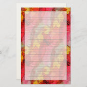 Rotes Gelb der Aquarellkunst Briefpapier (Vorne/Hinten)