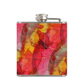 Rotes Gelb der Aquarellkunst Flachmann (Rückseite)