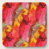 Rotes Gelb der Aquarellkunst Getränkeuntersetzer (Vorderseite)