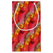 Rotes Gelb der Aquarellkunst Kleine Geschenktüte (Rückseite)