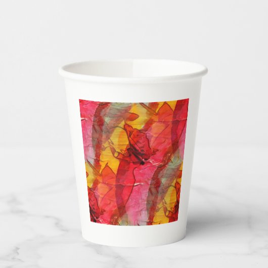 Rotes Gelb der Aquarellkunst Pappbecher (Links)