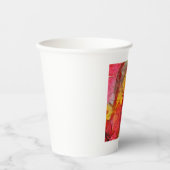 Rotes Gelb der Aquarellkunst Pappbecher (Vorderseite)