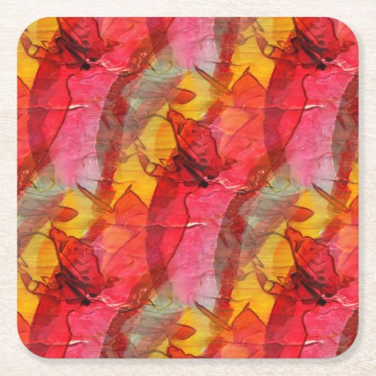 Rotes Gelb der Aquarellkunst Rechteckiger Pappuntersetzer (Vorderseite)