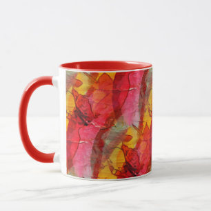 Rotes Gelb der Aquarellkunst Tasse