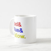 Rotes Gelb | Primärfarben Kaffeetasse (Vorderseite Links)