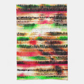 Rotes, gelb und grün gestreiftes, geschnittenes Pa Geschirrtuch (Vertikal)