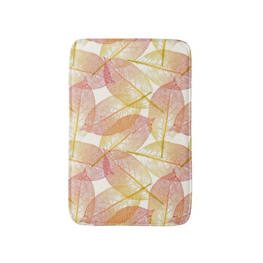 Rotes Gelbes Blätter Herbstsaison Art Pattern Badematte (Vorderseite Vertikal)