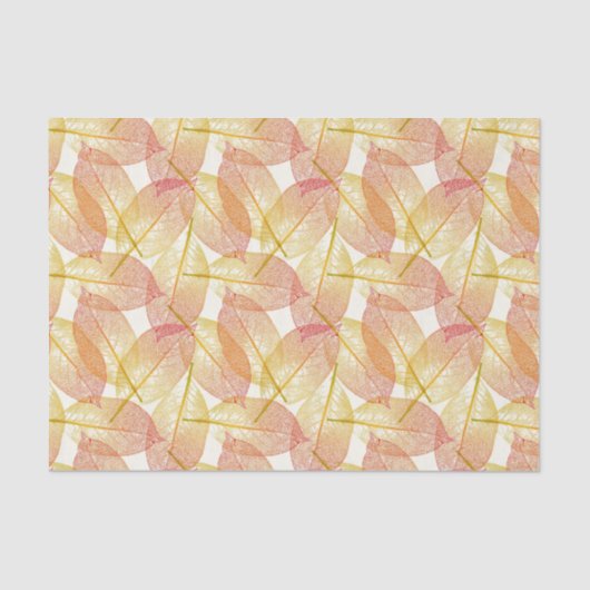 Rotes Gelbes Blätter Herbstsaison Art Pattern Seidenpapier (Vorderseite)