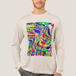 Rotes Gelbes Blau Spaghetti Abstrakt Tri-Blend Shirt